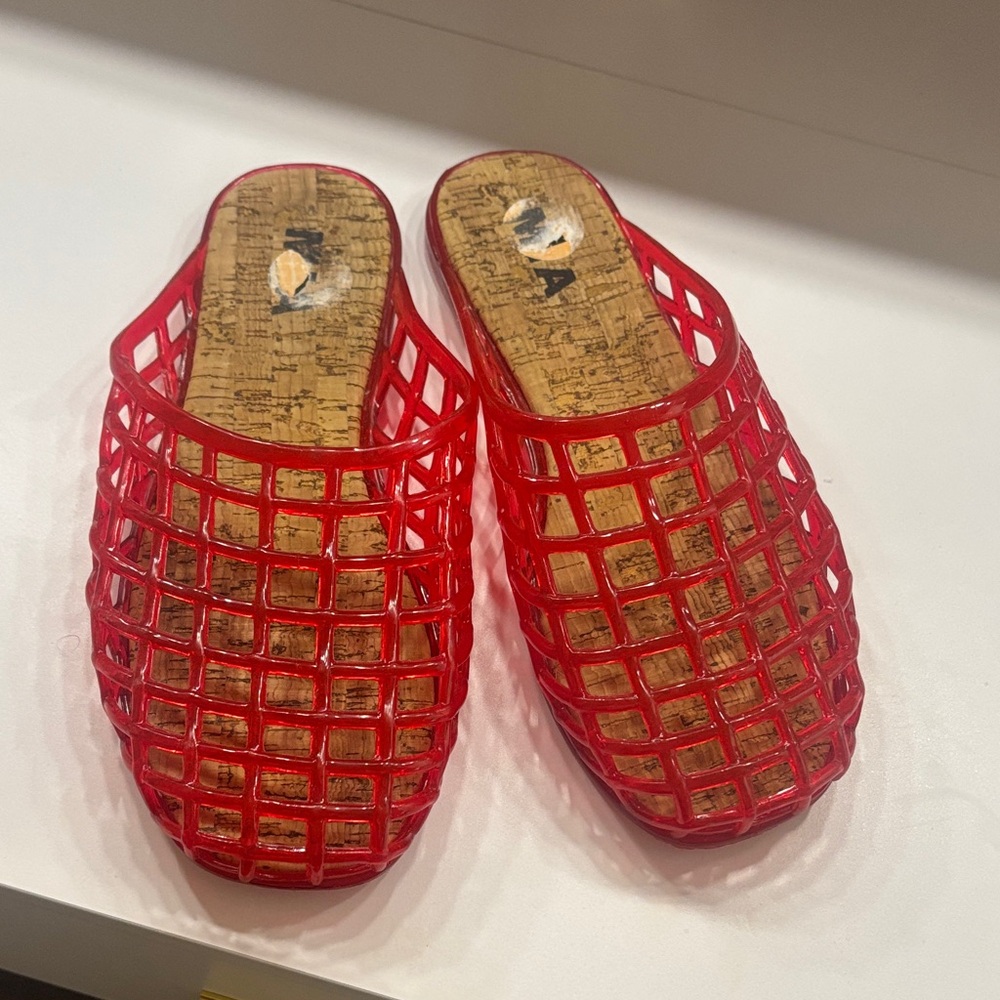 Red Women's Slip-On Jelly Slides